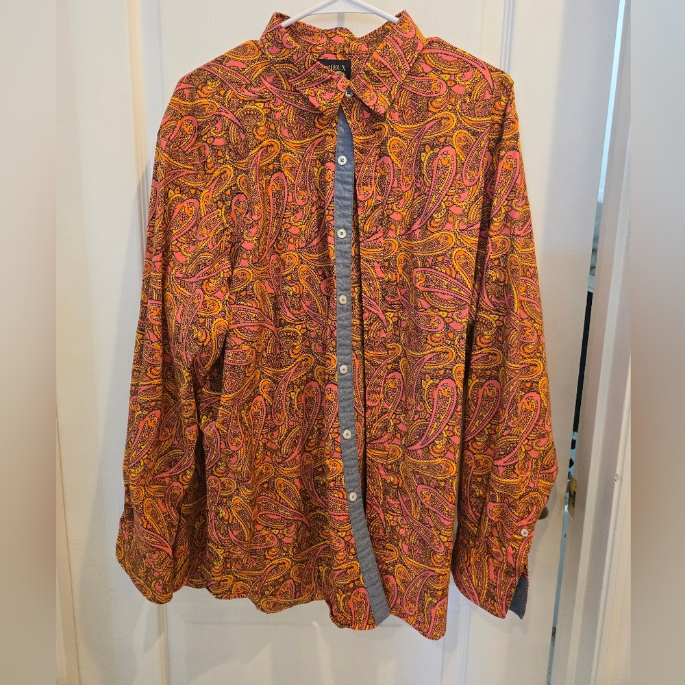 Daniel Cremieux Pink and Orange Paisley Shirt